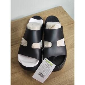 Crocs Getaway Platform H-Strap Womens 11 Black Slip In Lightweight Flexible Soft